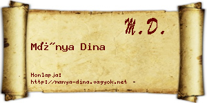 Mánya Dina névjegykártya